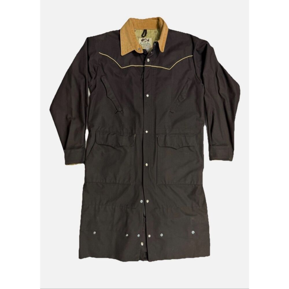 Vintage Schaefer Outfitter Black Rugged Western Duster Coat Jacket Men's Medium